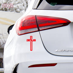 Jesus Cross Car Sticker – Modern Jesus Text Cross Vinyl Decal for Cars & Bikes | Waterproof Christian Faith Sticker