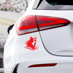 Lord Shiva Car Sticker – Mahadev Silhouette with Trishul Vinyl Decal for Cars & Bikes | Waterproof Spiritual Sticker