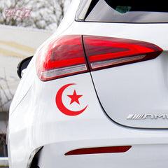 Islamic Crescent Moon Star Car Sticker – Muslim Faith Vinyl Decal for Cars & Bikes | Waterproof Islamic Symbol Sticker