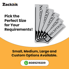 Zaqiz Reception Sign Boards – Self-Adhesive Door & Wall Signage for Easy Identification