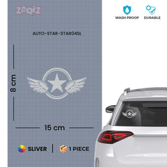 Zaqiz Stickers – Bold Star with Wings Vehicle Stickers