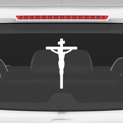 Jesus Crucifix Car Sticker – Christian Cross Vinyl Decal for Cars & Bikes | Waterproof Religious Faith Sticker