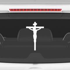 Jesus Crucifix Car Sticker – Christian Cross Vinyl Decal for Cars & Bikes | Waterproof Religious Faith Sticker