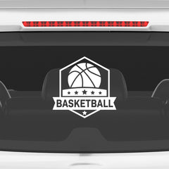 Basketball Badge Car Window Sticker | Premium Sports Vinyl Decal for Cars & Laptops