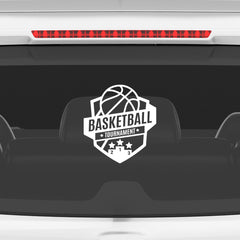 Basketball Tournament Badge Car Window Sticker | Sports Vinyl Decal for Cars & Laptops