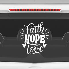 Faith Hope Love Christian Vinyl Sticker – Inspirational Religious Decal for Car & Laptop