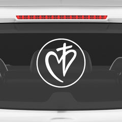 Christian Heart Cross Car Sticker – Jesus Faith Symbol Vinyl Decal for Cars & Bikes | Waterproof Bible Verse Style Sticker