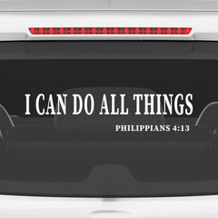 I Can Do All Things Christian Vinyl Sticker – Philippians 4:13 Car Decal