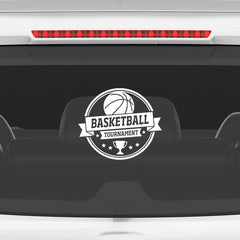 Basketball Tournament Emblem Car Window Sticker | Sports Vinyl Decal for Cars & Laptops