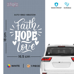 Faith Hope Love Christian Vinyl Sticker – Inspirational Religious Decal for Car & Laptop