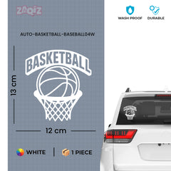 Basketball Rim & Ball Car Window Sticker | Sports Vinyl Decal for Cars, Laptops & Walls