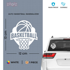 Basketball Hoop Car Window Sticker | Sports Vinyl Decal for Cars, Laptops & Walls
