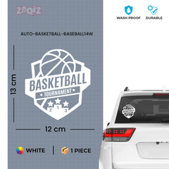 Basketball Tournament Badge Car Window Sticker | Sports Vinyl Decal for Cars & Laptops