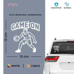 Game On Basketball Player Car Window Sticker | Sports Vinyl Decal for Cars & Laptops