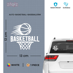 Fast Break Basketball Car Window Sticker | Sports Vinyl Decal for Cars & Laptops
