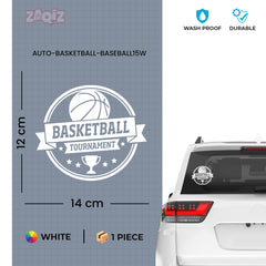 Basketball Tournament Emblem Car Window Sticker | Sports Vinyl Decal for Cars & Laptops