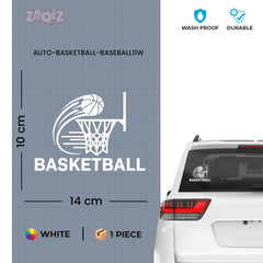Basketball Swish Car Window Sticker | Sports Vinyl Decal for Cars & Laptops