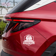 Basketball Badge Car Window Sticker | Premium Sports Vinyl Decal for Cars & Laptops