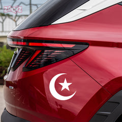 Islamic Crescent Moon Star Car Sticker – Muslim Faith Vinyl Decal for Cars & Bikes | Waterproof Islamic Symbol Sticker