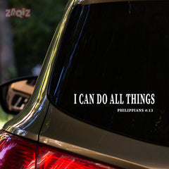 I Can Do All Things Christian Vinyl Sticker – Philippians 4:13 Car Decal