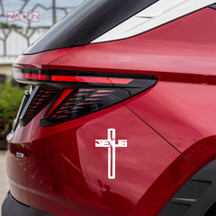 Jesus Cross Car Sticker – Modern Jesus Text Cross Vinyl Decal for Cars & Bikes | Waterproof Christian Faith Sticker