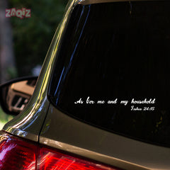 As for Me and My Household Christian Vinyl Sticker – Joshua 24:15 Car Decal