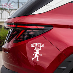 Full Court Fire Basketball Car Window Sticker | Sports Vinyl Decal for Cars & Laptops