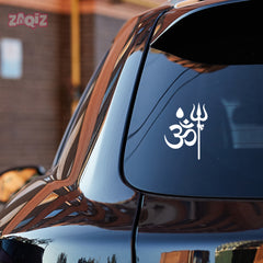 Om Trishul Car Sticker – Mahadev Om Symbol Vinyl Decal for Cars & Bikes | Waterproof Hindu Spiritual Sticker