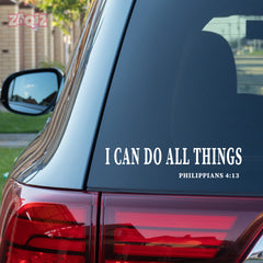 I Can Do All Things Christian Vinyl Sticker – Philippians 4:13 Car Decal