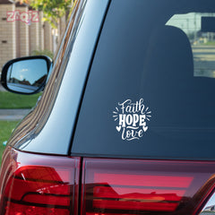 Faith Hope Love Christian Vinyl Sticker – Inspirational Religious Decal for Car & Laptop