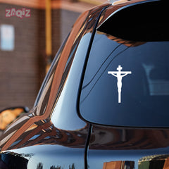 Jesus Crucifix Car Sticker – Christian Cross Vinyl Decal for Cars & Bikes | Waterproof Religious Faith Sticker