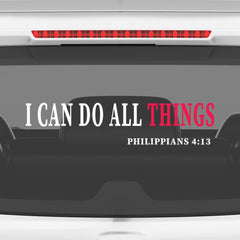 I Can Do All Things Christian Vinyl Sticker – Philippians 4:13 Car Decal