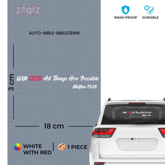 With God All Things Are Possible Christian Vinyl Sticker – Matthew 19:26 Car Decal