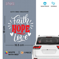 Faith Hope Love Christian Vinyl Sticker – Inspirational Religious Decal for Car & Laptop