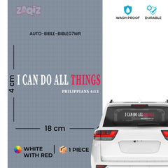 I Can Do All Things Christian Vinyl Sticker – Philippians 4:13 Car Decal