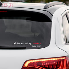 As for Me and My Household Christian Vinyl Sticker – Joshua 24:15 Car Decal