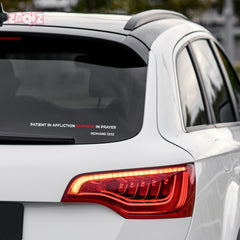 Christian Bible Verse Sticker – Romans 12:12 Faith Quote Vinyl Decal for Car, Laptop & Wall