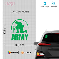 Bold Army Warning Tag for Road Awareness