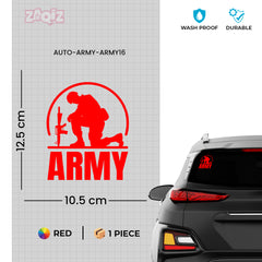 Bold Army Warning Tag for Road Awareness
