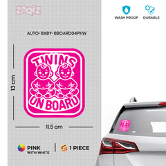 Twin Baby on Board Notice for Vehicle Windows
