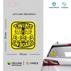 Twin Baby on Board Notice for Vehicle Windows