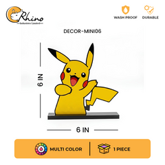 Pikachu Anime Caricature Acrylic Desk Decor Stand for Bedroom & Office