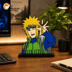 Naruto Minato Namikaze Anime Caricature Acrylic Desk Decor Stand