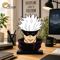 Gojo Anime Caricature Desk Board – Acrylic Table Decor