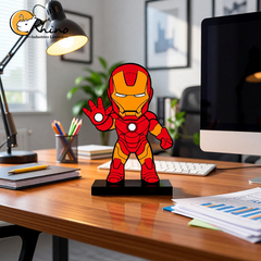 Marvel Iron Man Anime Caricature Acrylic Desk Decor Stand