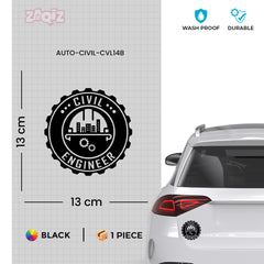 Elegant Civil Engineer Sticker for SUVs
