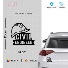 Road Safe Civil Engineer Decal for Vehicles