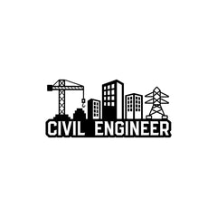 Civil Engineer Emblem Sticker for Cars
