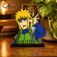 Naruto Minato Namikaze Anime Caricature Acrylic Desk Decor Stand
