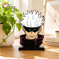 Gojo Anime Caricature Desk Board – Acrylic Table Decor